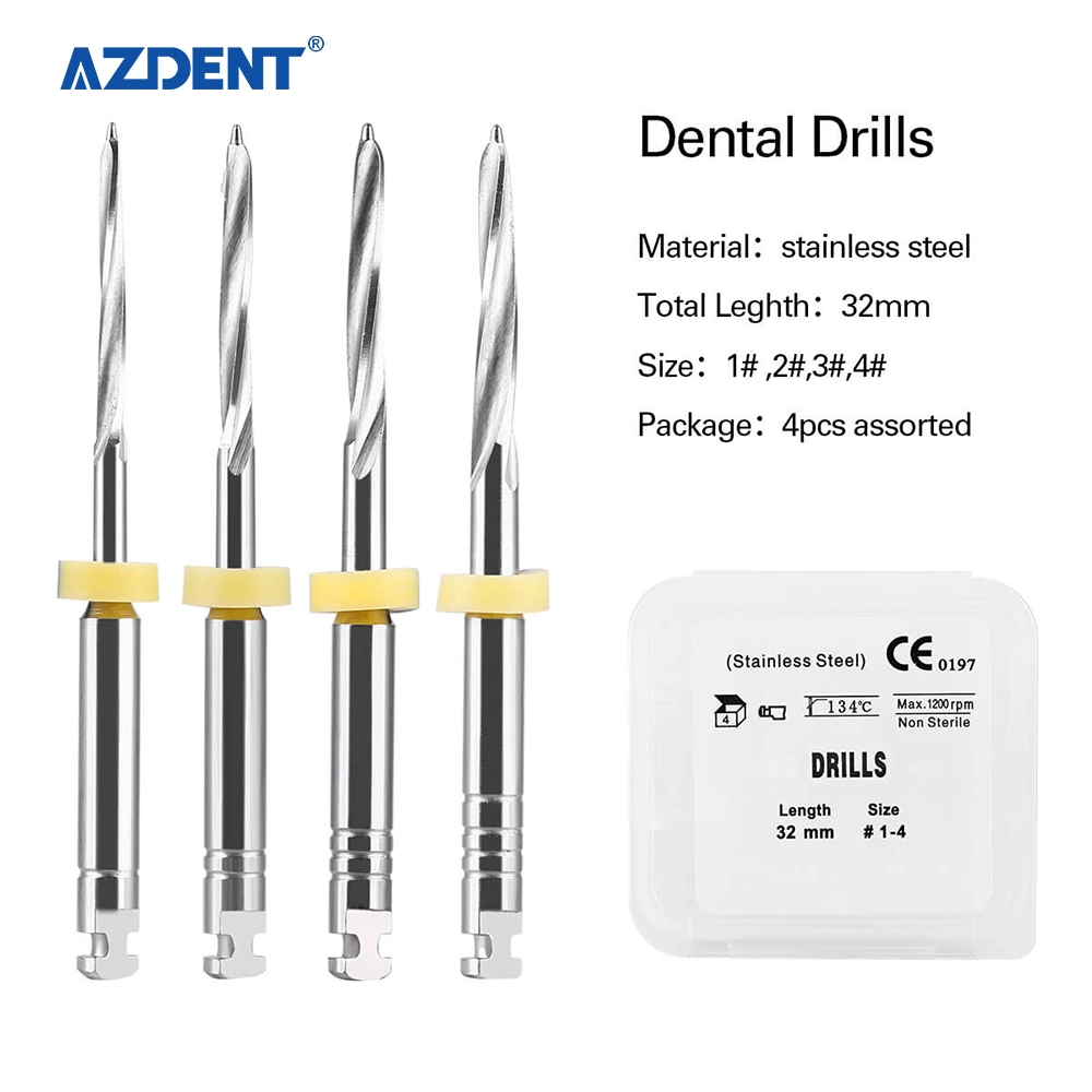 Azdent New Orthodontic Root Canal Drills Dental Drill for Fiber Post 32mm