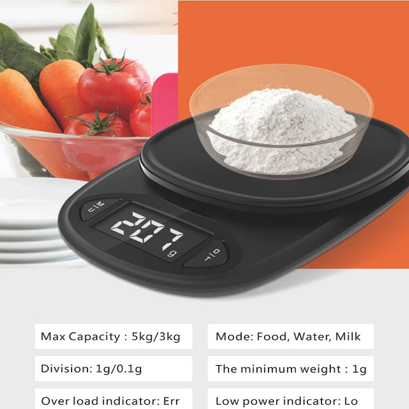 Ek25 Ménage Multifonction 5kg 3kg Électronique Intelligent Pesage Numérique Balance de Cuisine Alimentaire