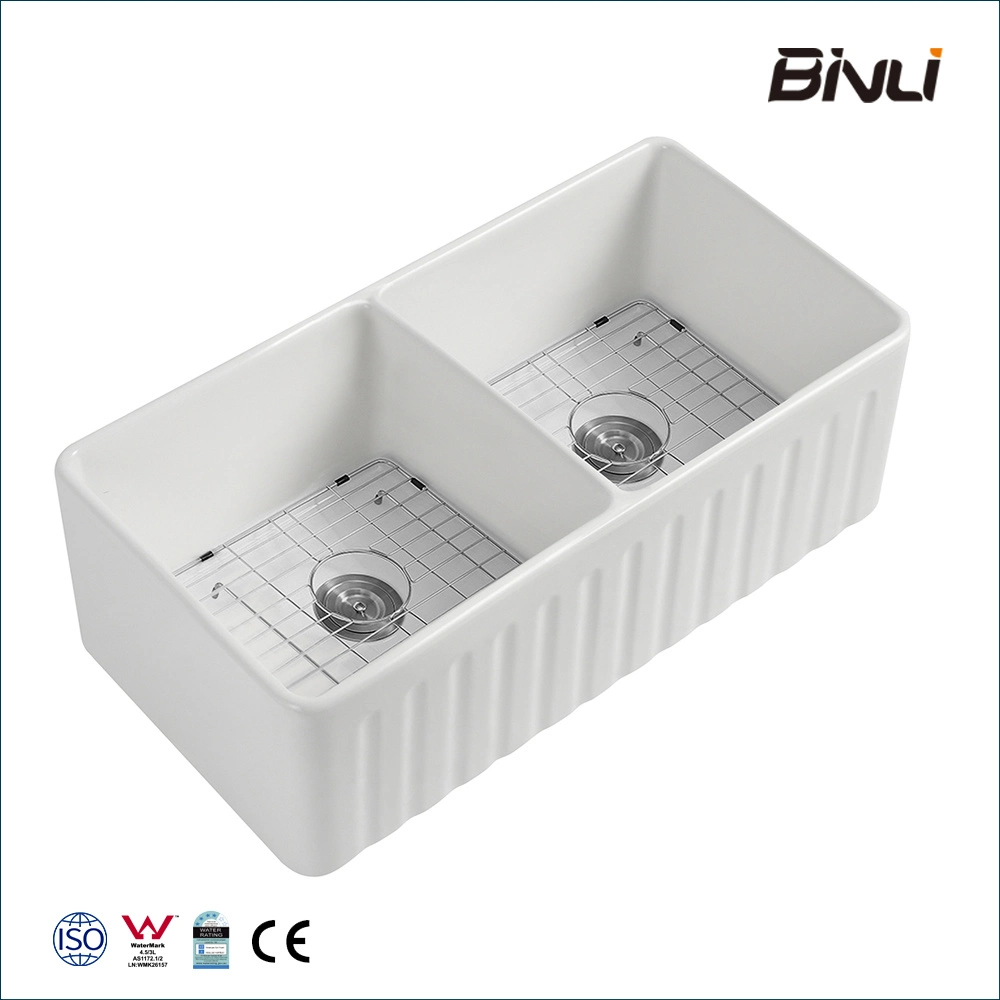 Scratch-Resistant Wholesale/Supplier Price Hygienic Glaze Hot Sale Kitchen Sink with Drain Board