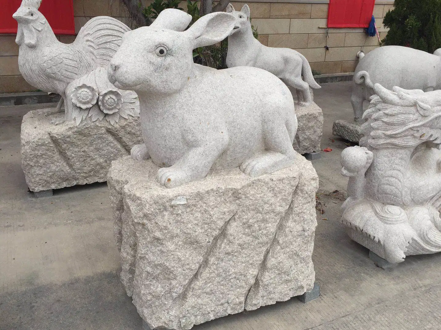 Natural Stone Grey Granite Rabbit Sculpture SF-ST-070 for Garden Landscape