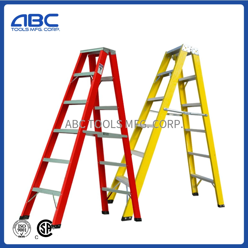 6 Step Fiberglass Double Side Step Ladder for Around Electricity