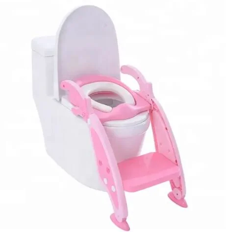 Lovely Folding Portable Plastic Potty with Ladder