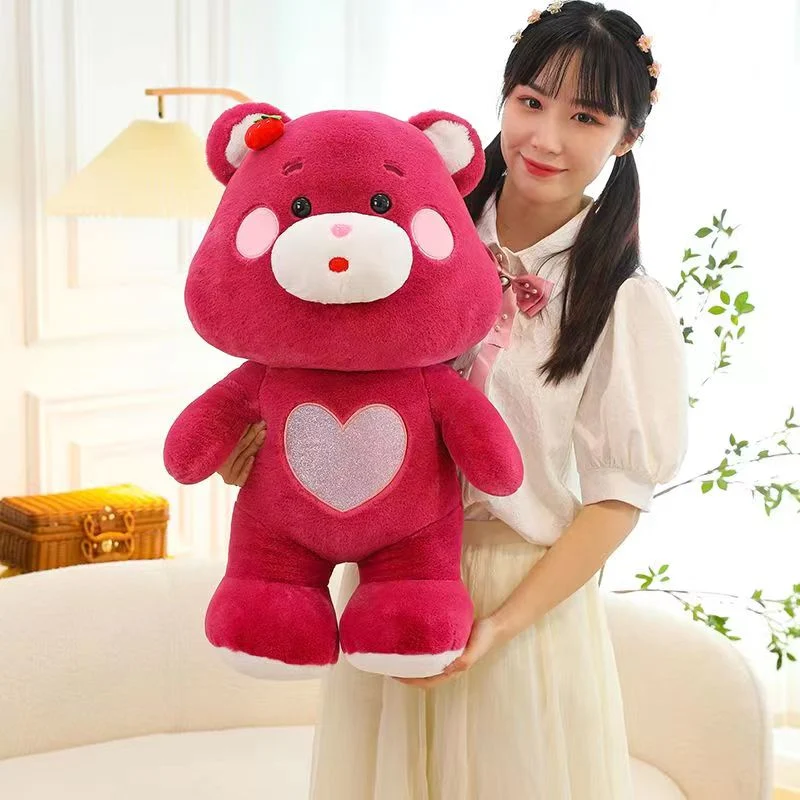 Love Bear Plush Toy Love Bunny Doll Cartoon Strawberry Bear Doll Sleeping Pillow Grabbing Machine Rag Doll