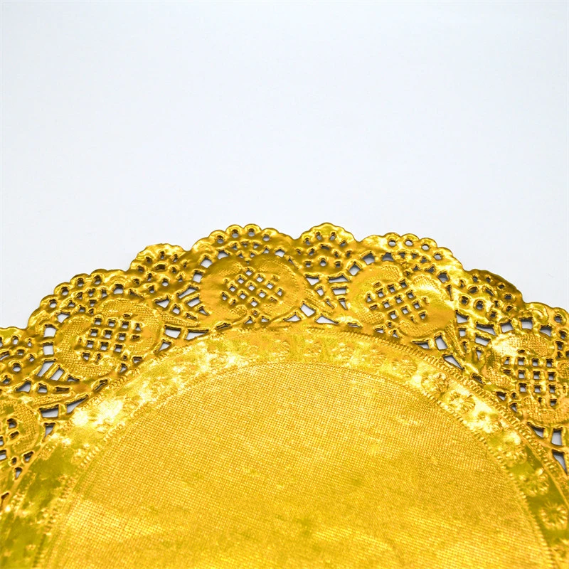 Gold Custom Design Home Essential Food Grade Multi Purpose Decoration Paper Doilies Food Placemats Cake Mats Coasters Paper