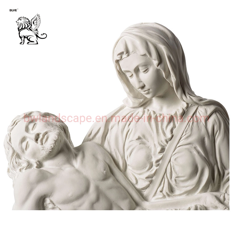 China Supplier Church Religious Decoration Hand Carving The Death of Jesus White Marble Pieta Relief