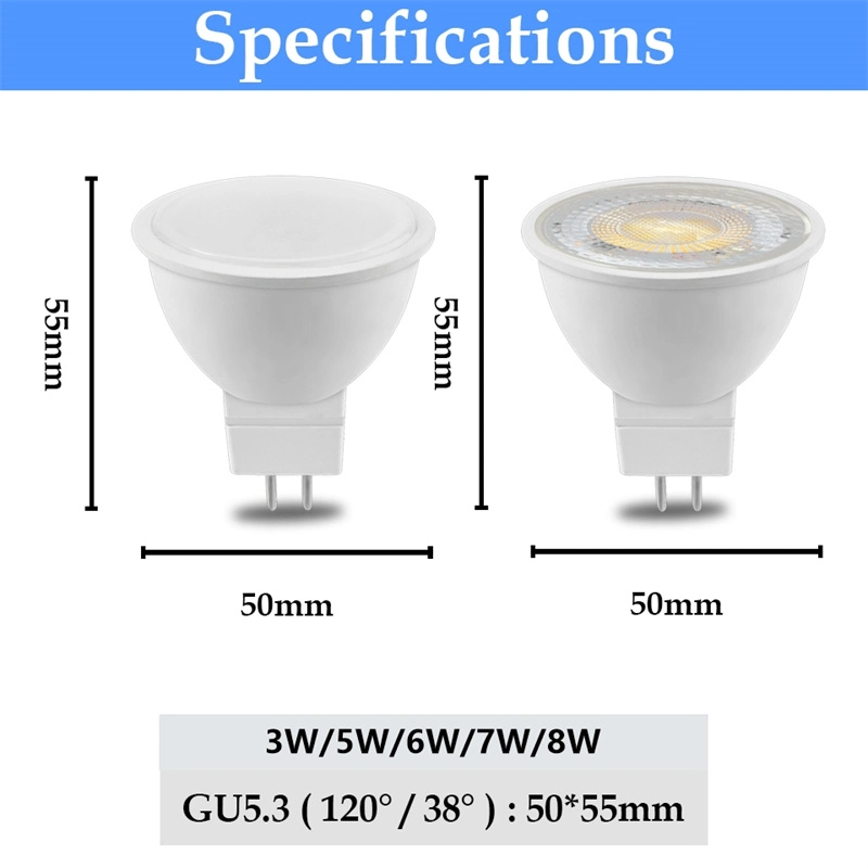 GU10 Gu5.3 Spotlight AC120 AC220V 3000K/4000K/6000K LED Light Lamp Home Decoration Replace Halogen Lamp