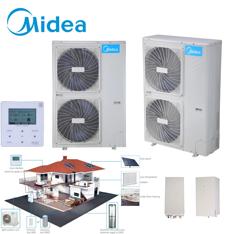 Midea R410A Heat Pump System Compact Heatpipe Air Source Water Heater Air Conditioner