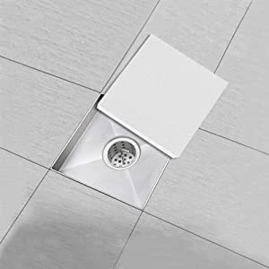 Floor Tile Insert 6 Inch Smart Kitchen Square Shower Drain with Flange