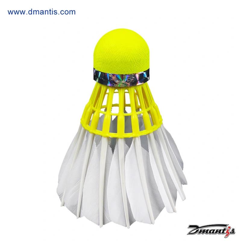 Dmantis Yellow Color 3in1 Natural Goose Feather Badminton Shuttlecock