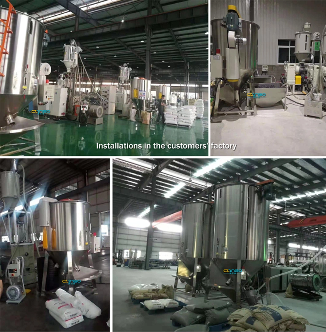500kg de 1000kg 2000kg máquina mezcladora de secado para la producción de tubos de plástico de HDPE LDPE