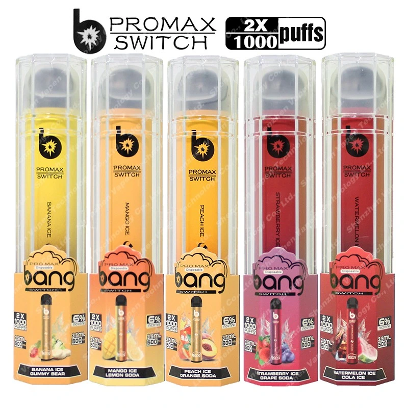 2in1 Vaporizer Bang PRO Max Promax Switch 2 in 1 Flavors Double Pods 1000+1000 Puffs Bang E CIGS Vapor