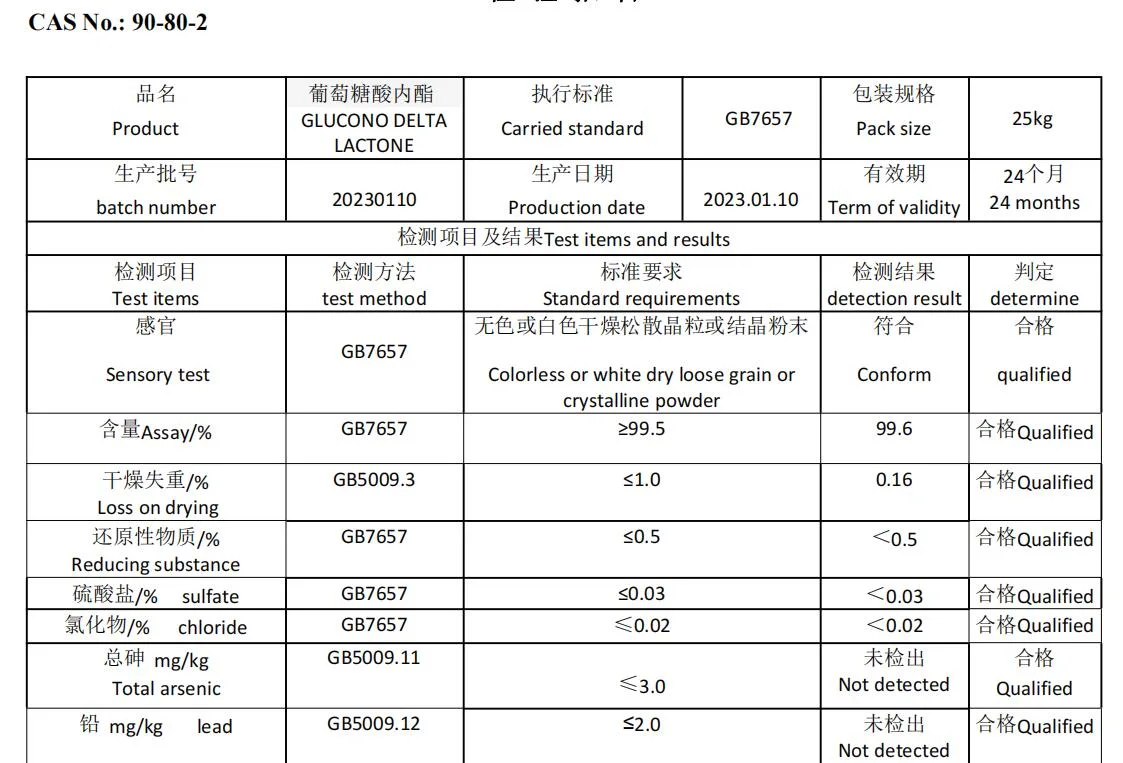 Los aditivos alimentarios ingredientes de alta pureza Glucono Delta lactona Gdl Precio Fabricante