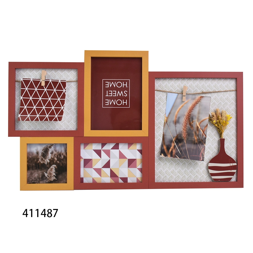 Wooden Colorful MDF Collage Gallery Photo Frame in Multiple Opening