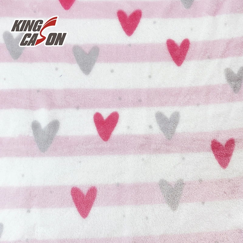 Kingcason Polyester gute Hand-Gefühl Rosa Herz Flanell Fleece Stoff für Kissen