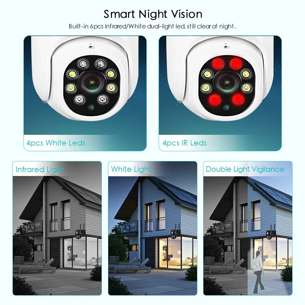 3MP Mini WiFi CCTV Camera Auto Tracking Onvif Video Surveillance Mobile Remote View Security IP Cam