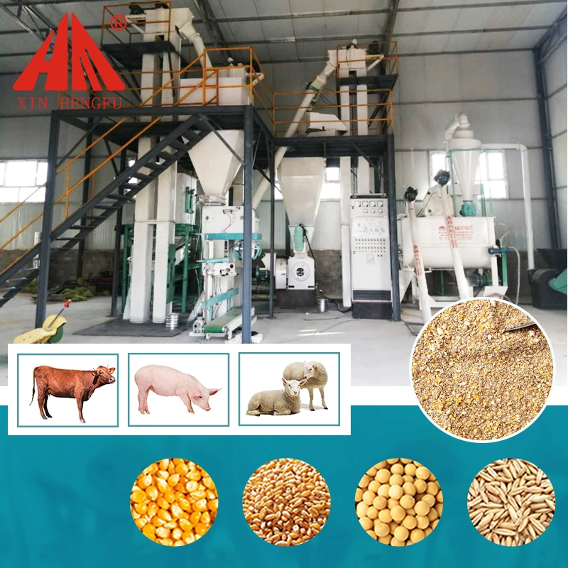 4t/H Poultry and Livestock Feed Mill Equipment with Automatic Material Dosing System