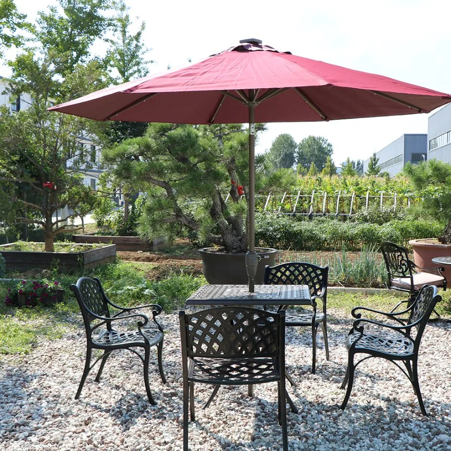 Outdoor Aluminum Dining Table Set Bronze Garden Dining Table Furniture Sets