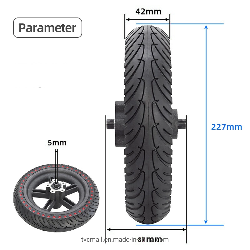 for Xiaomi 1s / Lite / M365 Electric Scooter 8.5-Inch Rear Wheel Hub Colored DOT Decor Anti-Slip E-Scooter Tire Replacement - Red