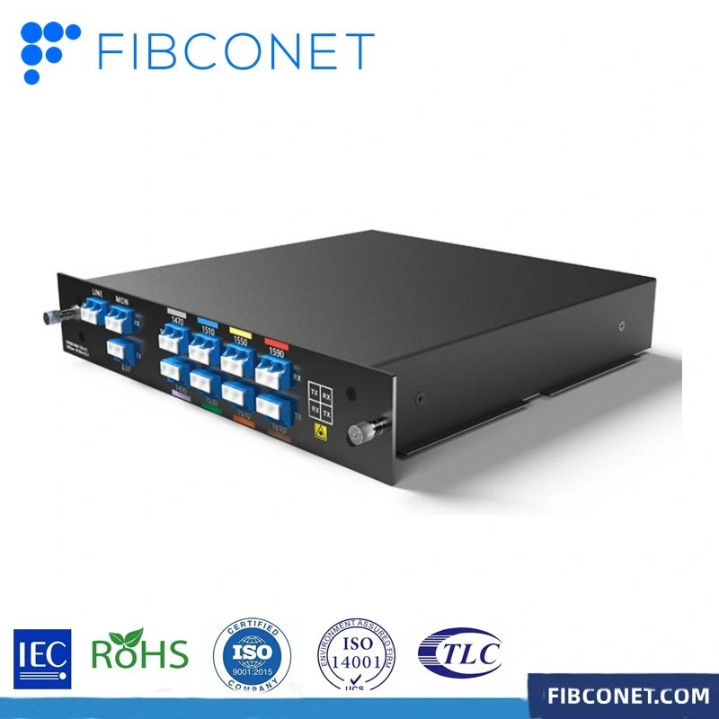 FTTH 8CH 1470-1610nm CWDM MUX Demux LC UPC Lgx Box وحدة CWDM البصرية من الألياف