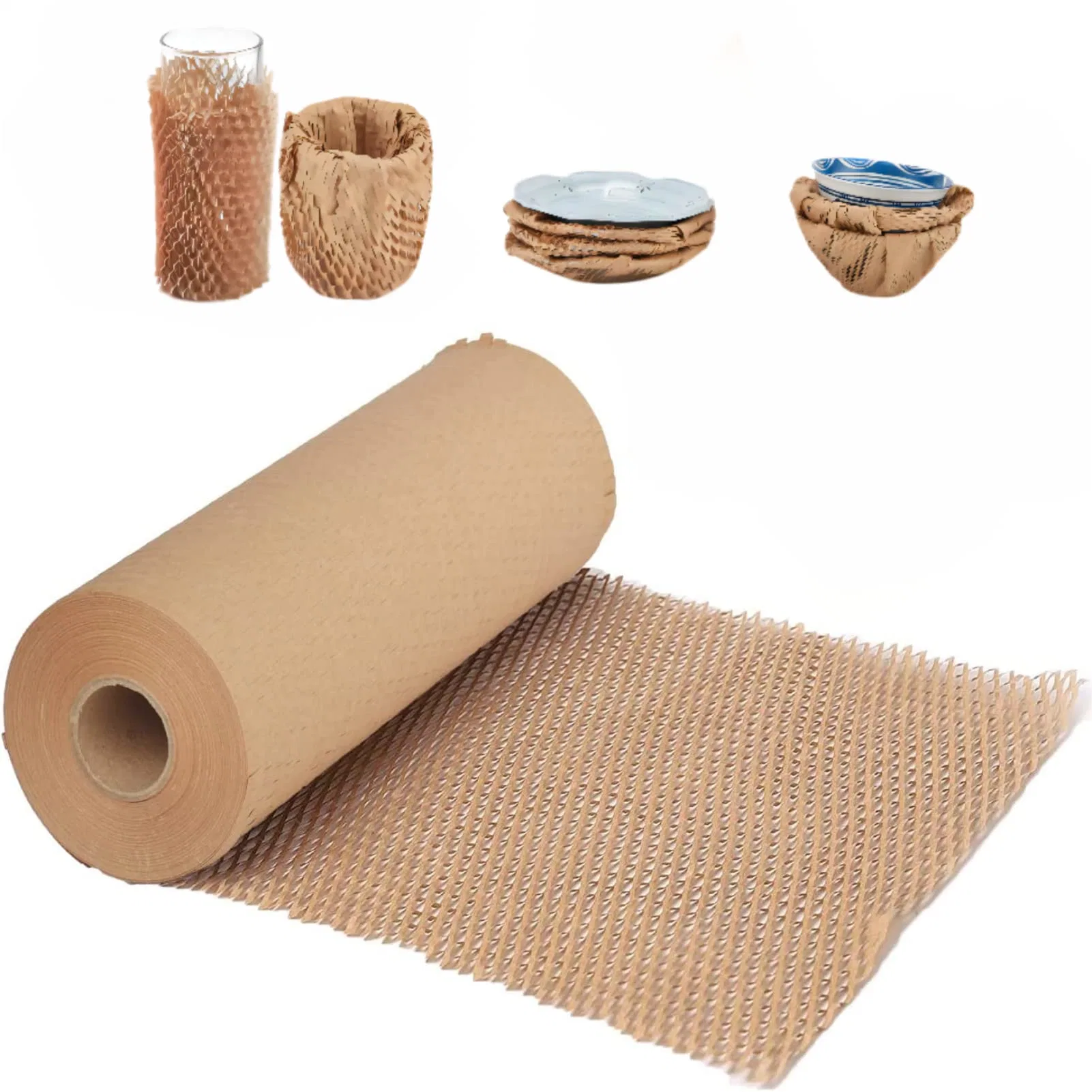 Бумага для рапппинга оптом Honeycomb, 15"X131′ рулон Honeycomb Cushioned Wrapping Paper for Fragile Items Wrapping Gifts