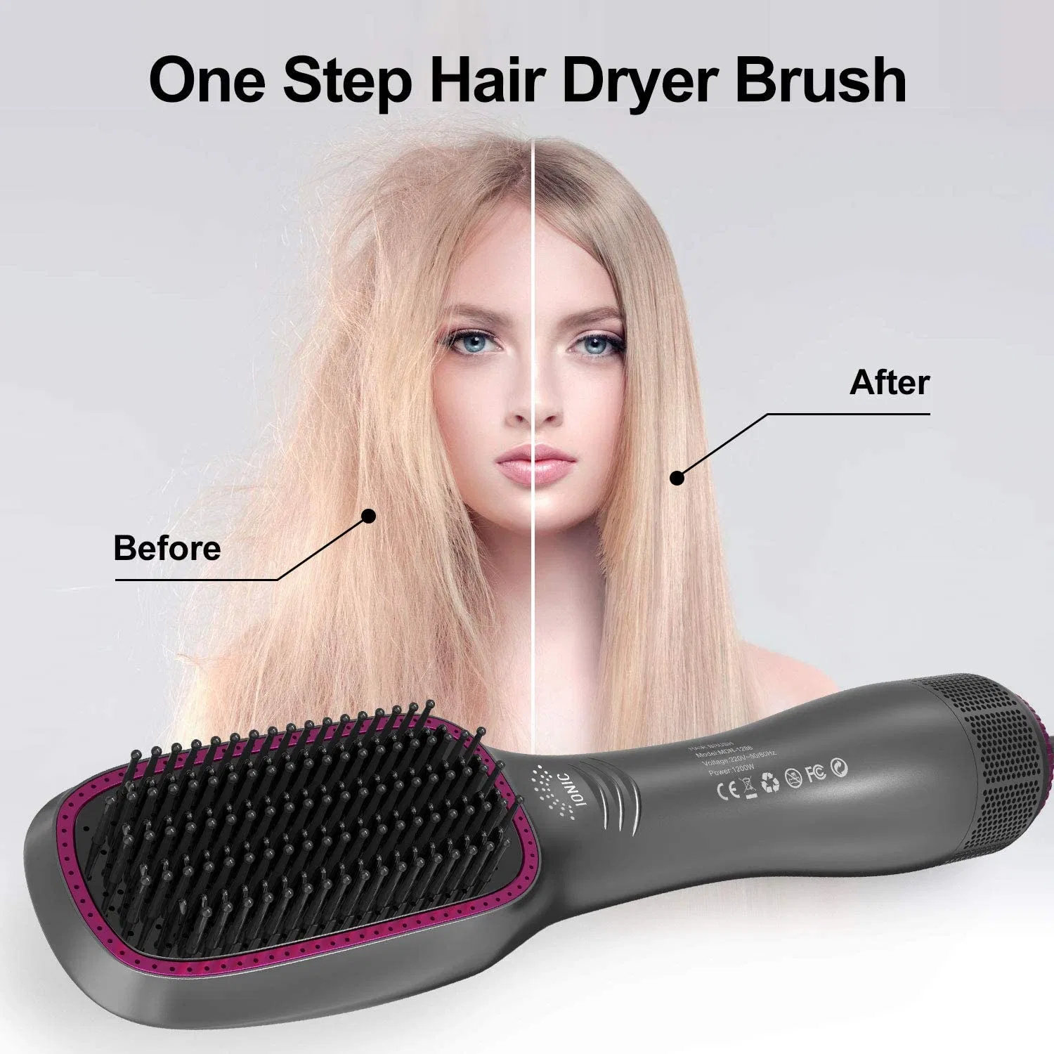 Hair Dryer Brush One Step Hair Dryer and Styler Volumizer with Negative Ion for Reducing Frizz and Static