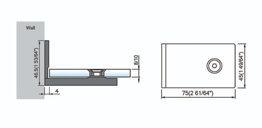 Bathroom Shower Enclosure Hardware Square Corner Shower Glass Clamps with Covers Wall to Glass Patch Fitting for Glass Shower Enclosure