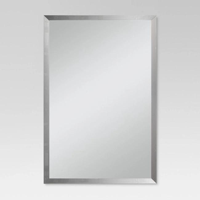 Bevelled Polish Wall Mirror Frameless Wall Mirror with Hooks