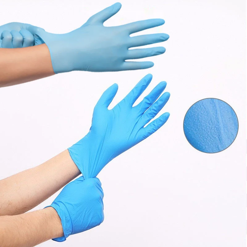 7 Mils 8 Mils Disposable Nitrile Transparent Powder-Free Gloves Industrial Plastic Gloves