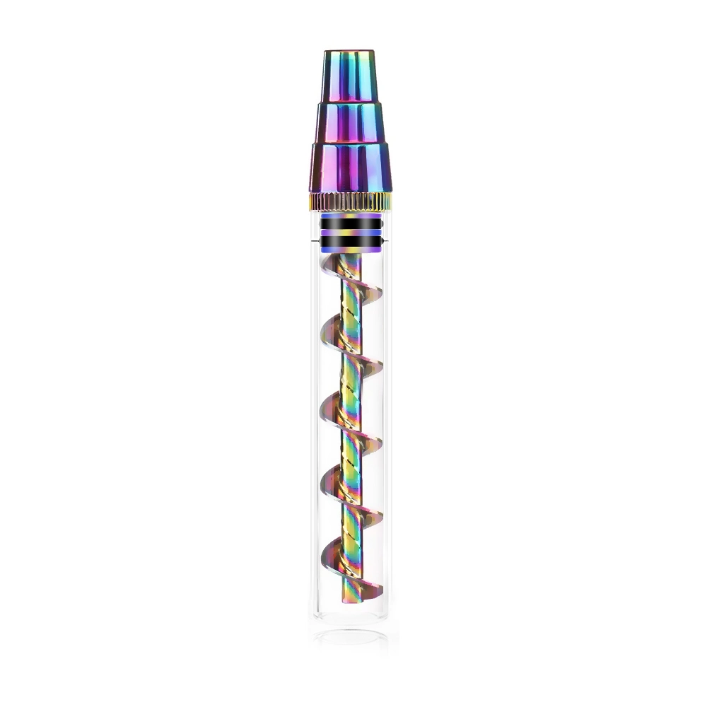 Popular Spiral Rod Metal Twisty Water Pipes with Replaceable Glass Tube for Holiday Gifts