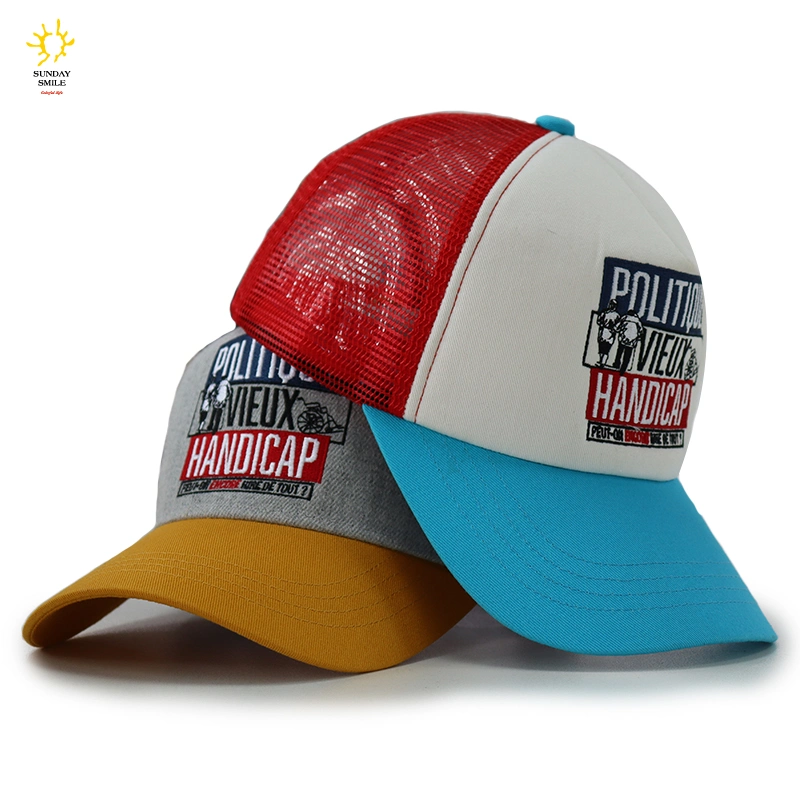 Custom su propio diseño bordado en 3D 5 Instrumentos equipado gorra de béisbol de espuma de malla 3 camionero tapa