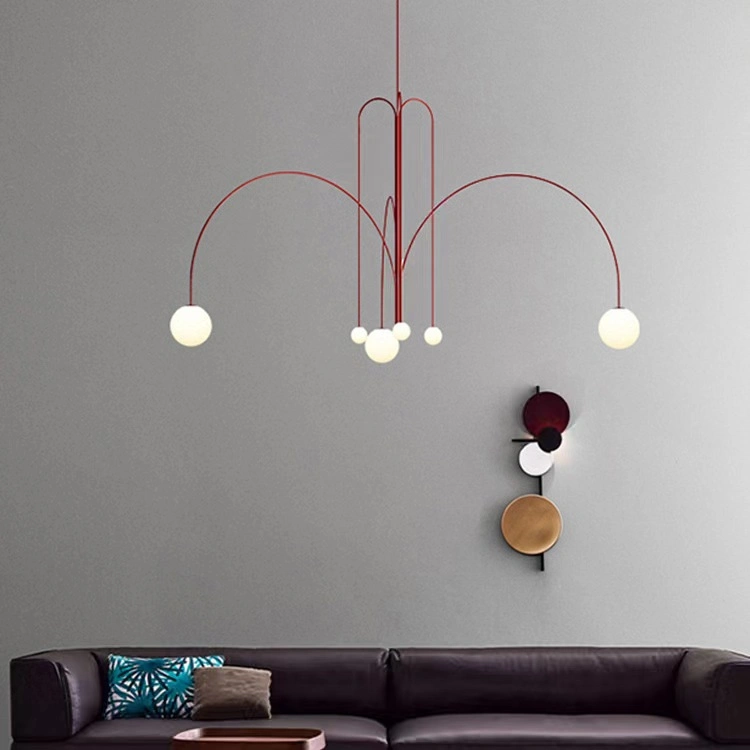 Nordic Postmodern Art Moda simple vidrio LED dormitorio comedor Chandelier.