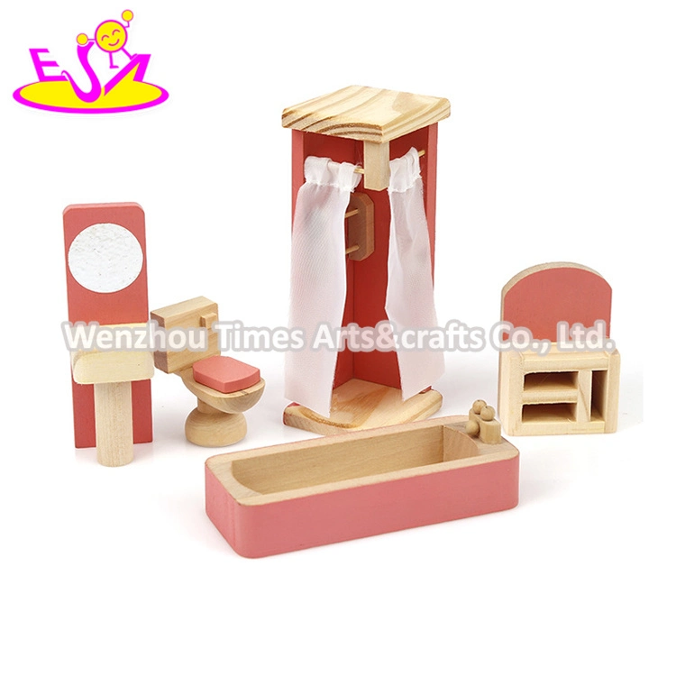 New Hottest Girls Dollhouse Wooden Miniature Dollhouse Furniture Sets for Pretend Play W06b062