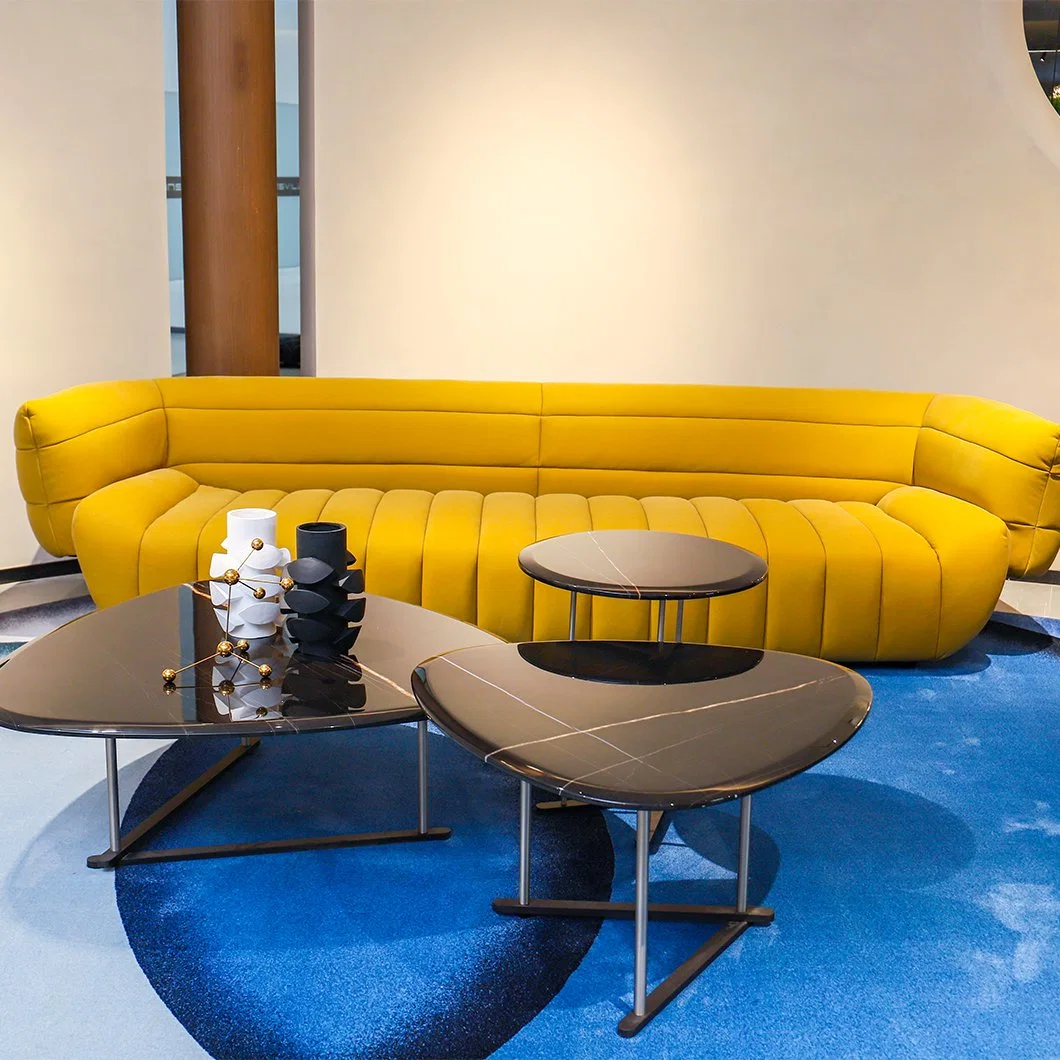 Fabricante chino Precio mayorista Diseño de muebles de marca italiana Sofás de sala de estar Sofá de cuero de 4 plazas