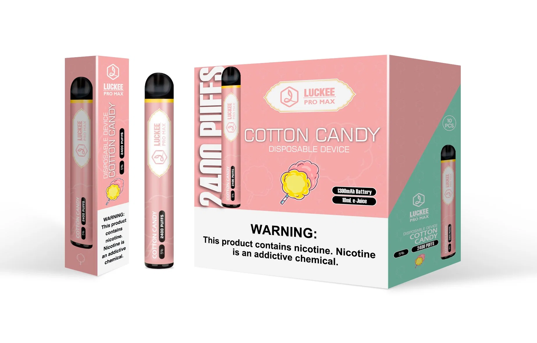 2022 E Zigarette ملونة لسجائر القلم مع CE FCC 2400 أطواق عصير 7مل