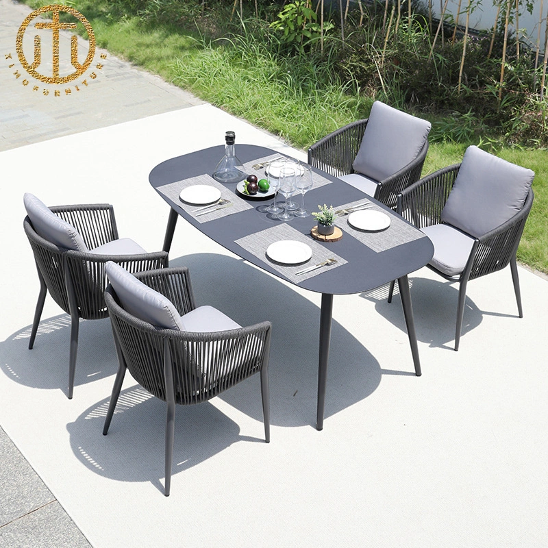 Nordic Outdoor Aluminum Alloy Table and Chair Set Garden Leisure Rattan Chair