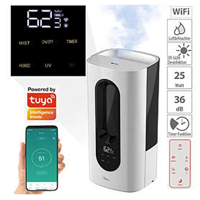 3,5 litros com WiFi Enchimento superior Digital Desk Room Cool Mist Ultrasonic Air Humidifiers para quarto.