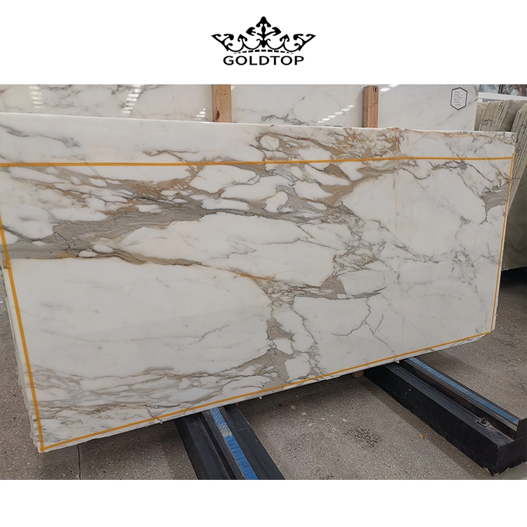 Polished Italian White/Calacatta Gold Marble Calacatta Stone Slabs for Wall Tile/Background