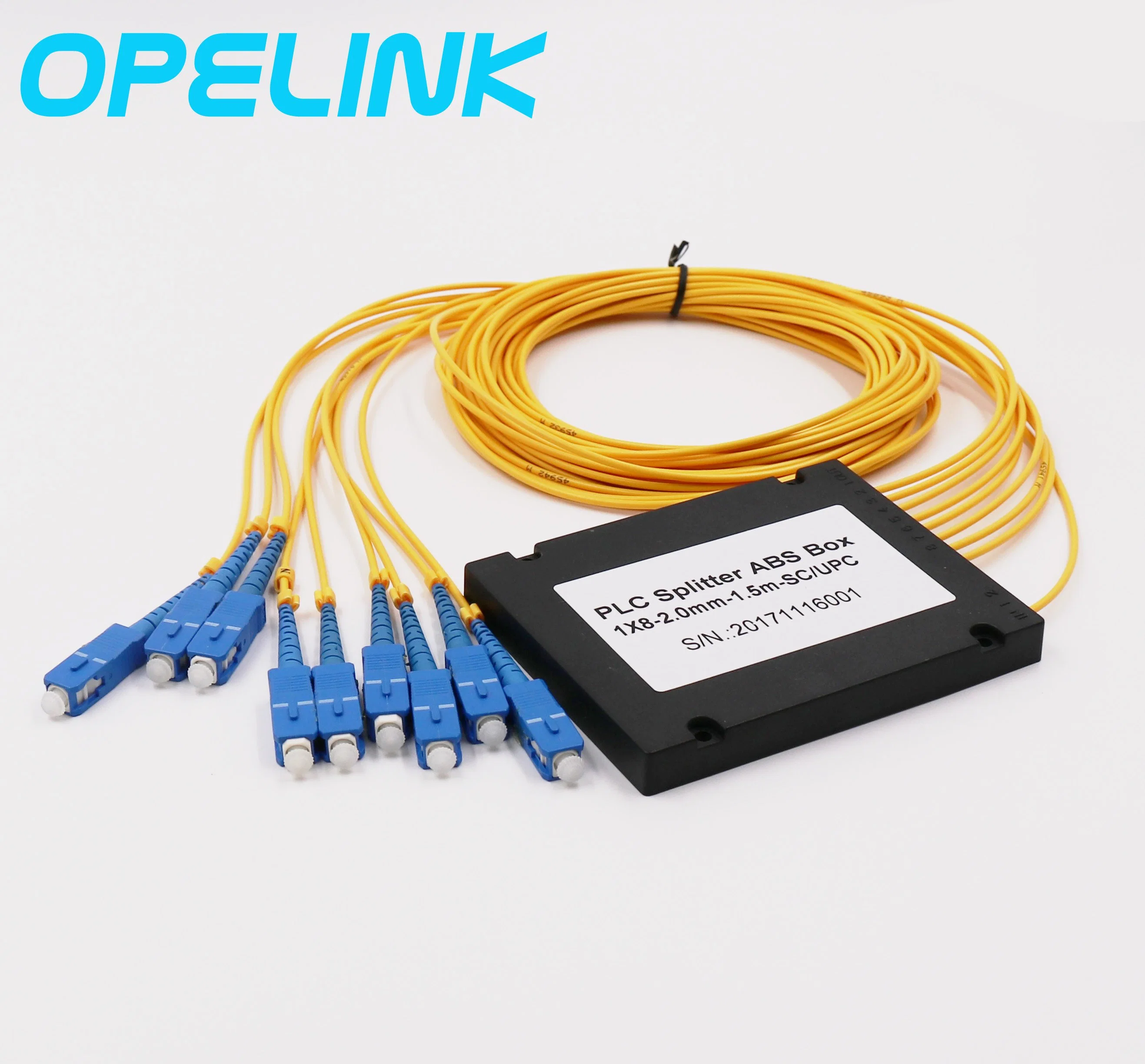 1X8 ABS Box Fiber Optic PLC Splitter with SC/PC Connector