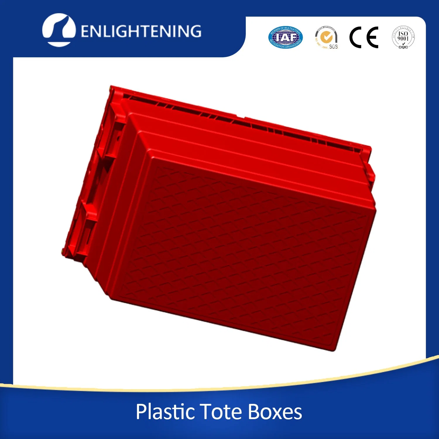Plastic Durable Use Turnover Box /Hinge Lid Moving Container /Extra Strong Tote Boxesnestable Container Plastic Tote Box for Store storage and Transfer
