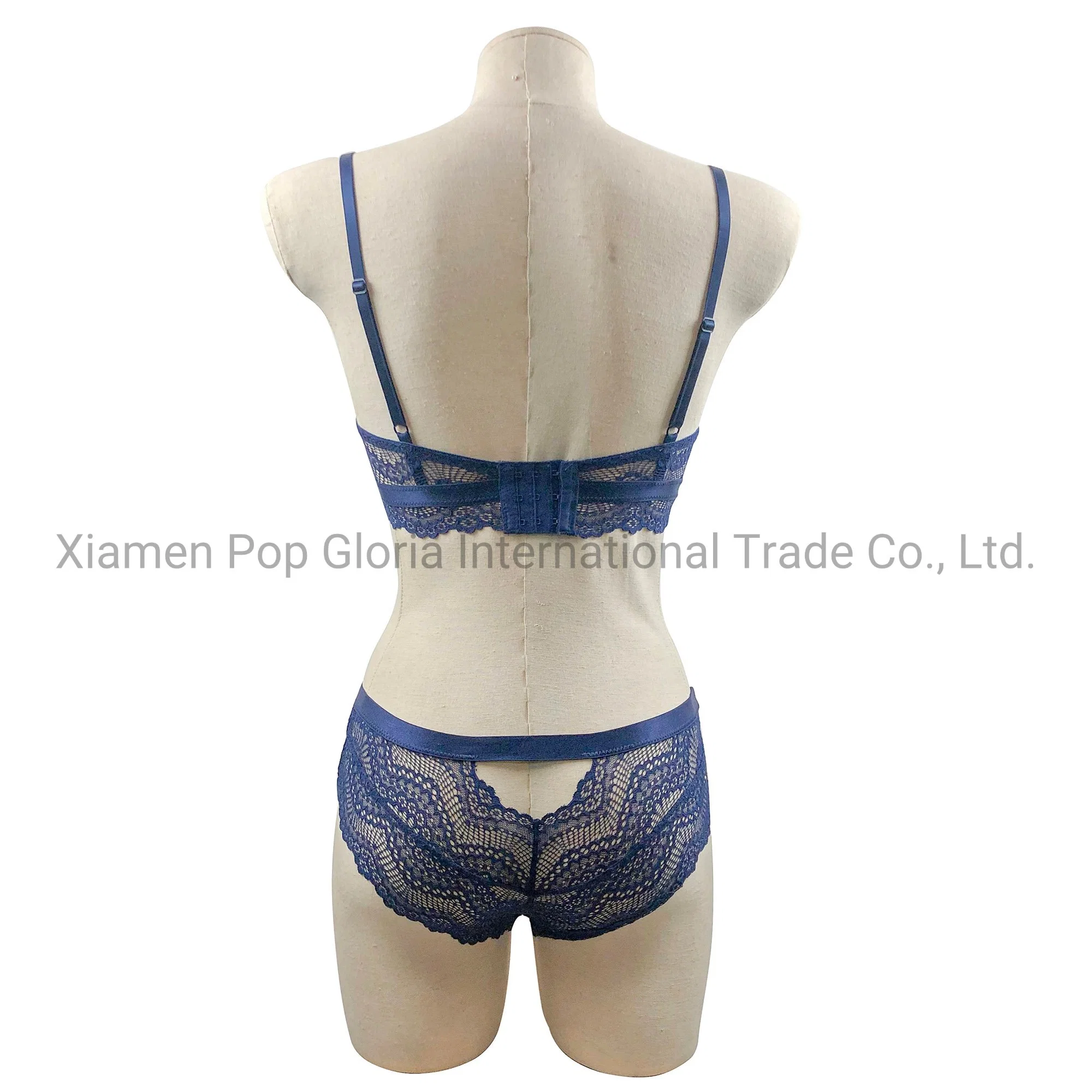 Ladies Sexy Padded Underwear Fashion Design and Cutting Delicate Lace Mesh