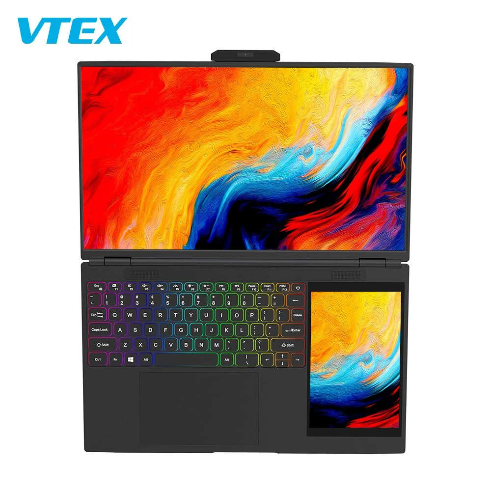 Vtex Dual Screen Laptops 15.6inch +7&rdquor; Capacitive Touch Screen 10th Generation Core I7 Dual Graphic Card Gaming Laptop Computer I7