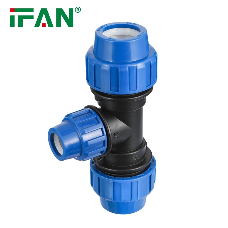 Ifan Plumbing PP Compression Pipe Fitting Tee Poly HDPE Pipe Fittings