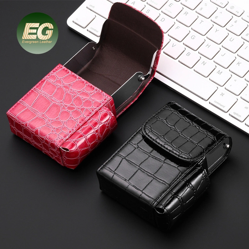 Ea223 Waterproof Cigarette Cases Lighter Protective Holder Stash PU Personalized 20 Flip Top Luxury Box Metal Portable Custom Brand Pink Leather Cigarette Case