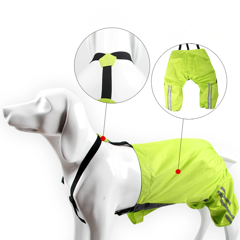 Hot Wholesale/Supplier Large Dog Pet Raincoats Adjustable Dog Clothes Waterproof Lightweight Rain Jackets