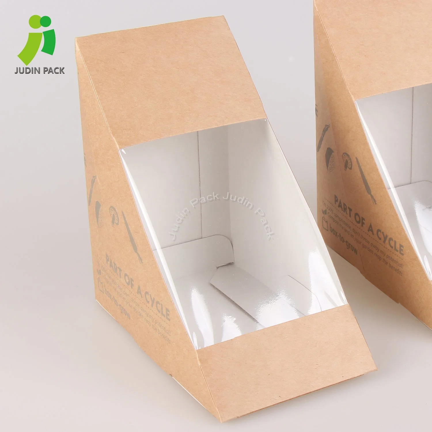 Desechables envases de papel Kraft de mayorista para llevar alimentos para el cuadro de Sandwich