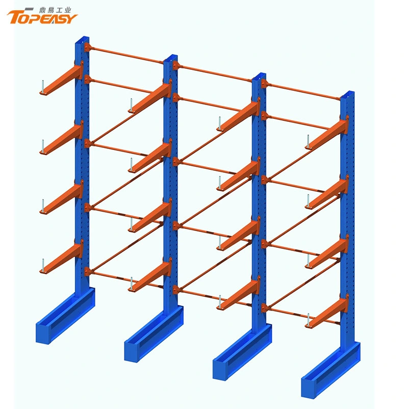 Single Sided Warehouse Storage Steel Cantilever Shelving