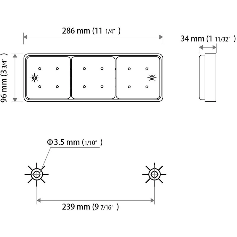 Cola/Parada/Intermitente el reflector de luz para camión/autobús Remolque/Lt-112