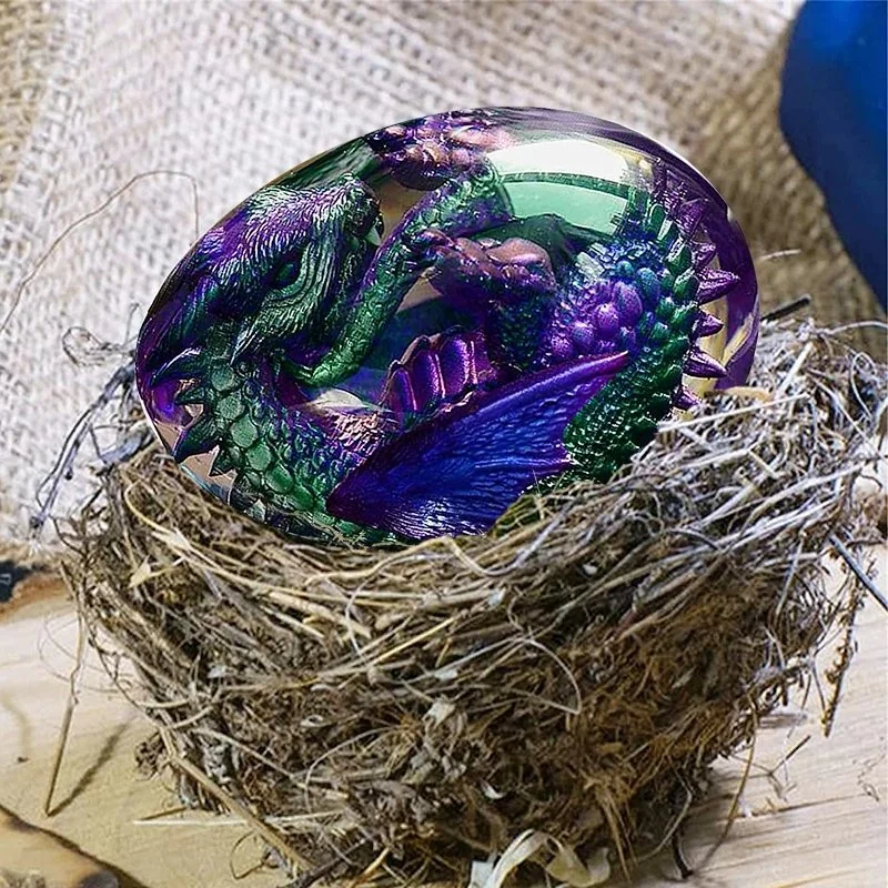 Lava Dragon Egg Resin Statue Ornamental Dinosaur Eggs Sculpture Crystal Gemstone Souvenir