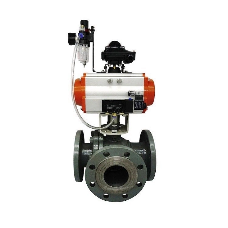 Q644f/Q645f Pneumatic Three-Way Ball Valve