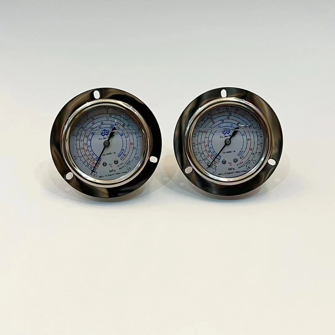 100mm 0 25bar Refrigerant Pressure Gauge Rear Entry Stainless Steel